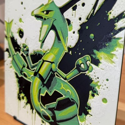 Tableau 3D Rayquaza – Pokémon Légendaire Céleste | Farken3DPrint
