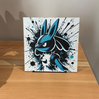 Tableau 3D Lucario – Pokémon Aura en Action | Farken3DPrint