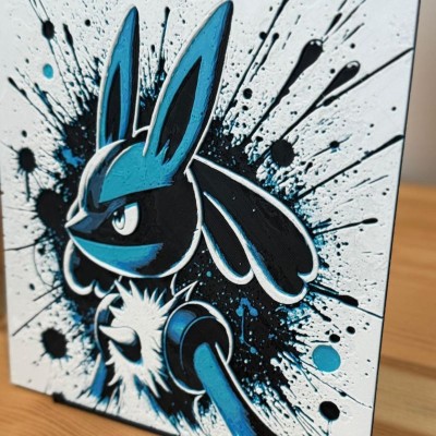 Tableau 3D Lucario – Pokémon Aura en Action | Farken3DPrint