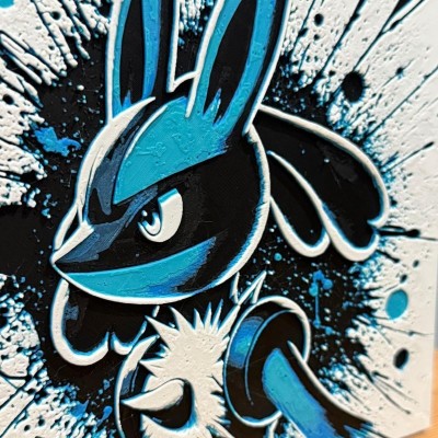 Tableau 3D Lucario – Pokémon Aura en Action | Farken3DPrint