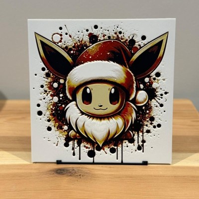 Tableau 3D Évoli Christmas – Pokémon Festif de Noël | Farken3DPrint