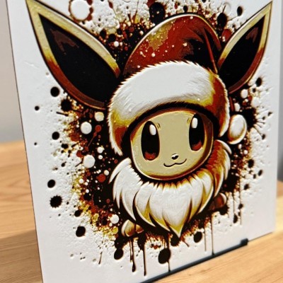 Tableau 3D Évoli Christmas – Pokémon Festif de Noël | Farken3DPrint