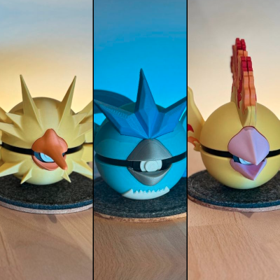 Pack 3 Oiseaux Légendaires 3D – Artikodin, Électhor, Sulfura | Farken3DPrint