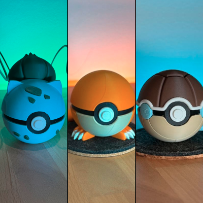 Pack Starter Pokémon 3D – Bulbizarre, Carapuce, Salamèche | Farken3DPrint