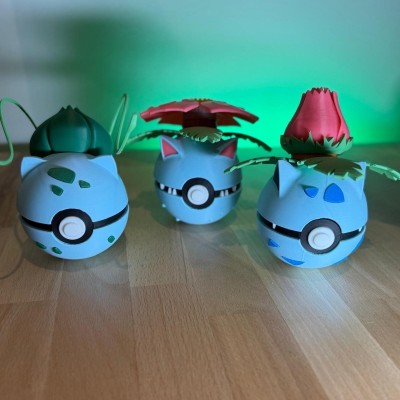 Pack Évolution Florizarre – Trio Pokémon 3D Collector | Farken3DPrint
